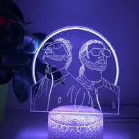 3D LED Night Light French Rap Rap Group PNL Home decorazioni da letto Tavolo da cartone animato 16 colore Cambiamento TOUCT LAMPO PER VIAN Gifts Light H09222919