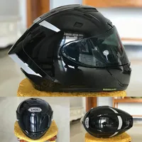 Casques de moto Casque de course en plein visage Casco de Motocicle Shoei X14 X-Fourteen R1 Anniversary Edition Black CapacetemotorCycle