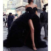 Parti Elbiseleri Grosfairy Yeni Stil Lady Elegant Off Omuz Black V-Yellect resmi T220823
