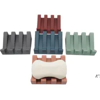 Silicone Soap Dish with Drain Soap Holder Self Draining Waterfall Drying Tray for Kitchen Shower Bathroom JLA13474
