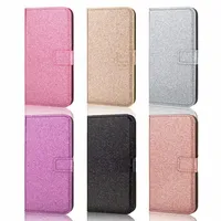 Sparking Wallet Leather Cases For Huawei P40 Pro P30 Lite Mate 20 P Smart 2021 Xiaomi 11 Ultra Foco M3 F3 Redmi Note 10 Bling Glit222I