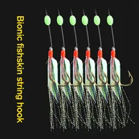 5 datorer Nya Sabiki Soft Fishing Hooks Rigs Bait Jigs Soft Lure Worna Fake String Crystal Barbed Hook2830