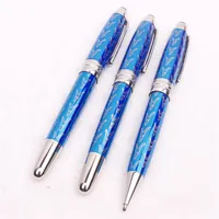 High Quality Le Petit Prince 145 Fountain Rollerball Ballpoint pen Silver Metal Cap with Deep Blue Precious Resin Barrel gift and 2955