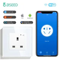 Smart Home Control Bseed UK Socket Wifi Outlet Funcion con Alexa Google Life App Remote Wall Sockets 13A283W