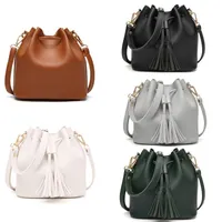 Evening Bags Vintage Tassel Crossbody Bucket Bag Luxury Woman Female Shoulder Handbags Drawstring Messenger Sac Main