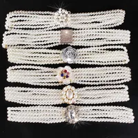 Top Selling Pearl Belt for Women Crystal Sashes Wedding Bridal Belt Designer Sexy Bridesmaid Dress Girl Waist Chain2244