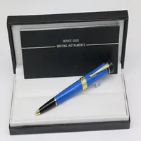 En kaliteli Lucky Star Serisi, gül altın altın süslemeli yüksek dereceli mavi reçineden yapılmış benzersiz tükenmez kalem sekiz renk ofis schoo2521