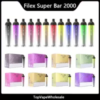 Filex Super Bar Max Electronic Cigarettes 2000 Puffs Disposable Vape 1250mAh Battery 6.5ml Capacity 12 Colors QST Puff XXL Bang Pro
