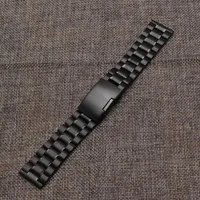 Watch Bands Watchband Black 18MM 20MM 22MM 24MM Stainless Steel Metal Strap Bracelet One Side Button Straight End Wrist Band On Sa269J
