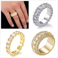 Spersonalizowane złote kobiety męskie pełne diamenty mrożone mrożone męskie pierścionki zaręczynowe Pinky Ring Hip Hop Rapper Biżuteria dla mężczyzn Kobiety FO230Z