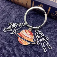 Keychains Space Alien Satellite Rocket Ruimtevaartuigen Vijf planeten Astronaut Keychain Cute Anime Diy AccessoriesKeyChains