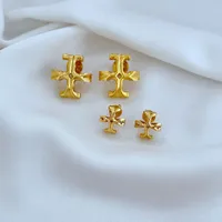 Crosss Crosses Cross -Ear Studs Pendientes de oro vintage