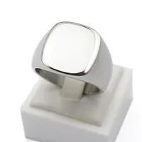 Bulk Ganzes Gravel Polished Plain Custom Design Silber Titan aus Edelstahl Schmuck Customized Signet Ring Band305l