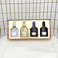 SALES!!! Highest quality Design Neutral Perfume set Man Woman Fragrance black grey&orchid 30ml*4pcs suit Natural Spray Parfums Gift Long Lasting Pleasant Dropship