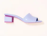 Summer Wading Casual Sapatos Designer Senhoras Mulas Roxo Sandálias De Borracha de Patente de Couro Bombas de Calfskin Sandálias de Salto Luxo 35-41 com caixa