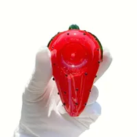 Red Strawberry Tobacco Pipe Hand-blown Herb Dry Bowl Glass Hand Spoon Smoking Pipes