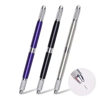 Multifunctional Detachable Double Head Manual Tattoo Pen Microblading Permanent Makeup Eyebrow Tools 2 Usage For Flat or Round Needles