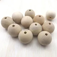 30mm Round Wood Beads Original Color For Paint DIY Fashion Wood Findings 100pcs Lot Shippng251N
