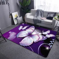 Carpets Butterfly Flowers Carpet Enfants Play Living Room Bedroom Pobine sans glissement