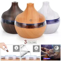 EZSOZOA humidifier 300ML USB Air Humidifier Electric Aroma Diffuser Mist Wood Grain Oil Aromatherapy Mini Have 7 LED Light For Car312N