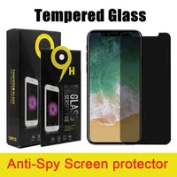 iPhone 13 12 Pro Max XR XS 11 7 8 Plus Anti-Spy Privacy Screen Protector Temple Glass with Package