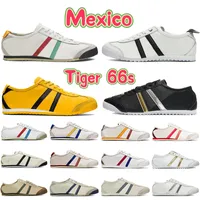 Luxury Mexico Tiger 66s leather casual Shoes 남성 운동화 화이트 블랙 자작나무 그린 베이지 다크 그레이 네이비 레드 골드 실버 크림 프러시안 블루 여성 디자이너 스니커즈
