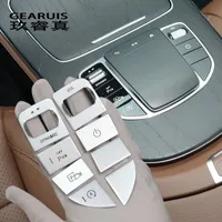 Стайлинг автомобиля для Mercedes Benz E Class W213 Center Console Gear Shift Мультимедийная мышь Переключатель кнопок крышки наклейки аксессуары