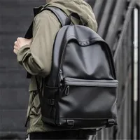 Rucksack Mode männliche Leder -Rucksäcke Reisetaschen für Teenager Jungen College -Buchtasche Laptop hochwertiger Luxus