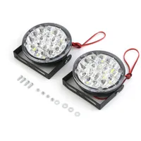 자동차 헤드 라이트 방수 12V 18 LED 라운드 모양 자동 자동차 안개 램프 운전 야간 조명