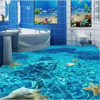 Classic Home Decor Seawater Toilet Bathroom Bedroom 3D Floor floor wallpaper 3d for bathrooms3444