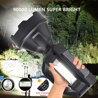 Lampes de poche torches proches de la projecteur USB charge solaire P50 Strong Light Batterie de grande capacité pour le camping de pêche en plein air Workflashlights