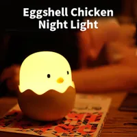 Luz de noche de niños LED para niños Silicona suave USB Recargable Dormitorio Decoración Regalo Polluelo Pollo Toque Noche Lámpara