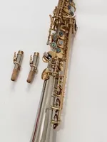 Saxophone Silver B-flat saxophone professionnel de qualité professionnelle saxo soprano jouant des instruments de jazz