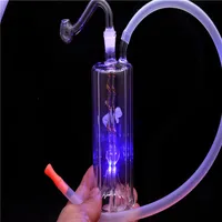 LED Shinning bongs Glass Dab Rig Mini Water Pipes 5 inch Portable Oil Hookahs Inline Stereo Perc Recycler Glass Bongs 10mm Jo305v