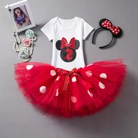 Baby Girls Christmas Dress 2 year old Birthday Dress for Infant Girls First Birthday Outfits Mouse Toddler Girl Baptism Dress Q122236l