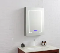 AC100-240V intelligent bathroom indoor lighting mirror cabinet with defogger, time, temperature and magnifier function