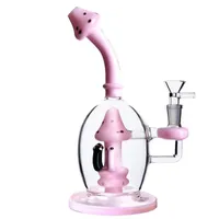 bong Hookahs with 14.4mm Smoking Glass Bowl Psychede Mushroom recycler bong 22cm Height ash catchers Pipes