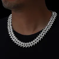Kedjor 18mm bladspets Creative Product Super Flash Crystal Full Diamond Cuban Chain Men's Necklace Miami Rap Hip-Hop NecklaceCeins Chain