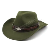 Cappello da cowboy occidentale per uomini alla cintura di moda Gentleman la cowgirl jazz cap cush fedoras cappelli gorros hombre