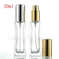 20ml empty transparent square perfume mist sprayer glass bottle 20cc clear perfumes makeup setting spray pump glass atomizer2827