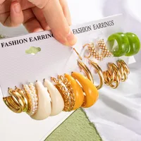 후프 Huggie 한국어 복고풍 아크릴 원 귀걸이 여성 패션 기하학적 골드 대형 2022 트렌드 파티 쥬얼리 선물
