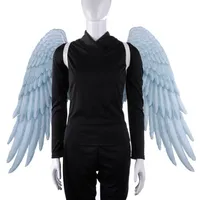 Cospty Burningman Festival Adult Cosplay Felt White And Black Carnival Costume Large Big Angel Wings223M