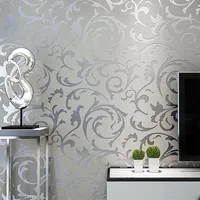 Wallpapers grijs 3d Victoriaans damast met rilomdoor behang roll Home Decor woonkamer slaapkamer muurbedekkingen zilveren bloemen luxe papierwallpape
