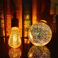 Bollen nieuwigheidsontwerp LED 3D vuurwerk lichten lamp E27 kleurrijke bombillas retro glazen lampara ampoule kerstdecororedleded