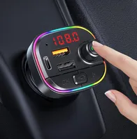 송신기 무선 Bluetooth 자동차 핸즈프리 자동차 MP3 키트 FM 변조기 듀얼 USB 유형 PD 충전기 RGB 라이트