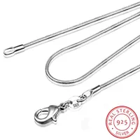 Ketten Mode 1mm/2mm/3mm Original 925 Silber Schlangenkette Halsketten für Frauen Männer 16-24 Zoll Statement Hochzeit Schmuck Schmuck
