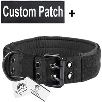 FML Pet Military Tactical Necklace Nylon Adjustable Personalized Dog Collar for Service Dogs Custom Patches Id Tag Training Y20051289F