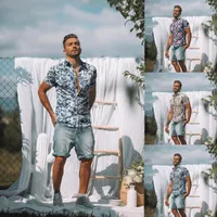 Camisa Hawaiana de Manga Corta Para Hombre A La Moda 2022, Camisas Secado Rápido Talla Grande Asiáticas, M-3XL Gayri resmi Erkek Casual Gömlek