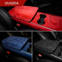 ougea 2021 새로운 모델 3 자동차 팔걸이 상자 보호 커버 Tesla 모델 3 액세서리 중앙 커버 Tesla 모델 y 스웨이드 세
