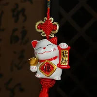 house decoration crafts Lucky Cat car accessories factory direct selling ceramic bone china high-grade crystal seat car accessorie219I